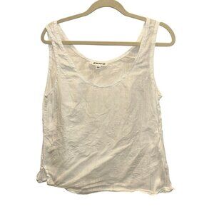 Jabe European white linen sleeveless shell top 44 38 bust M